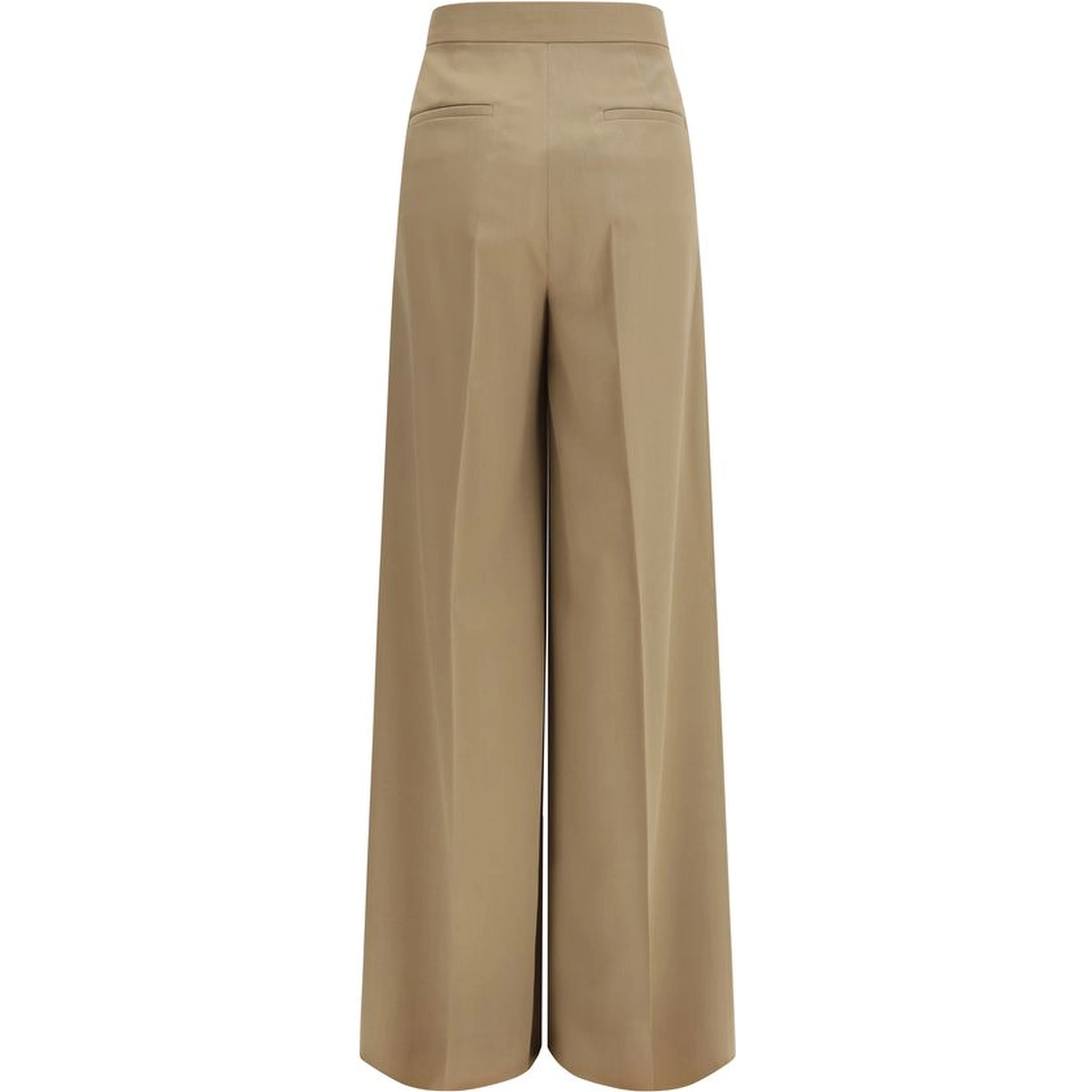 Beige Fleece Wool Casual Pants
