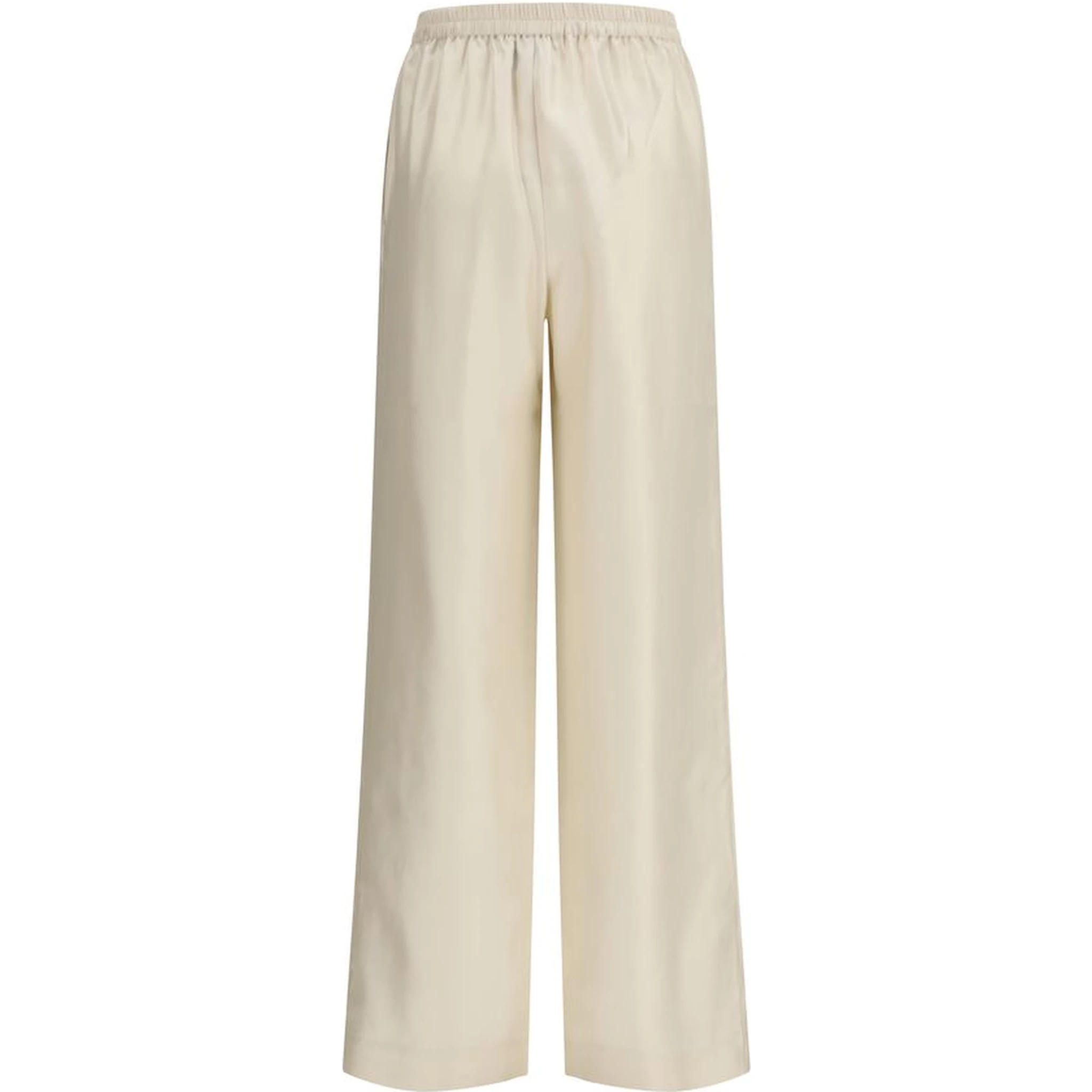 Beige Silk Casual Pants