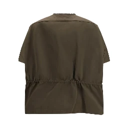 Brown Polyester Sleveless Jacket