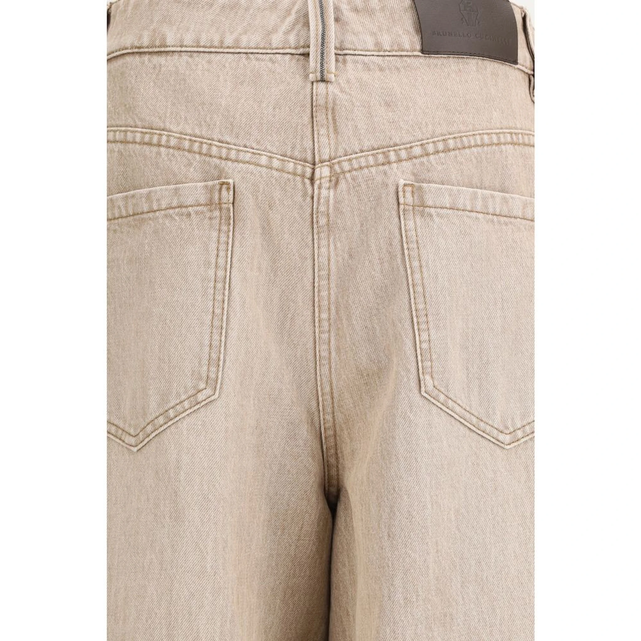 Beige Cotton Jeans Denim