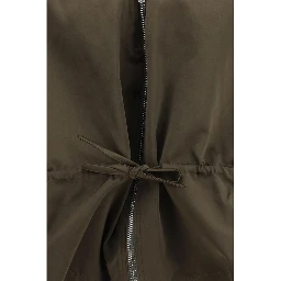 Brown Polyester Sleveless Jacket