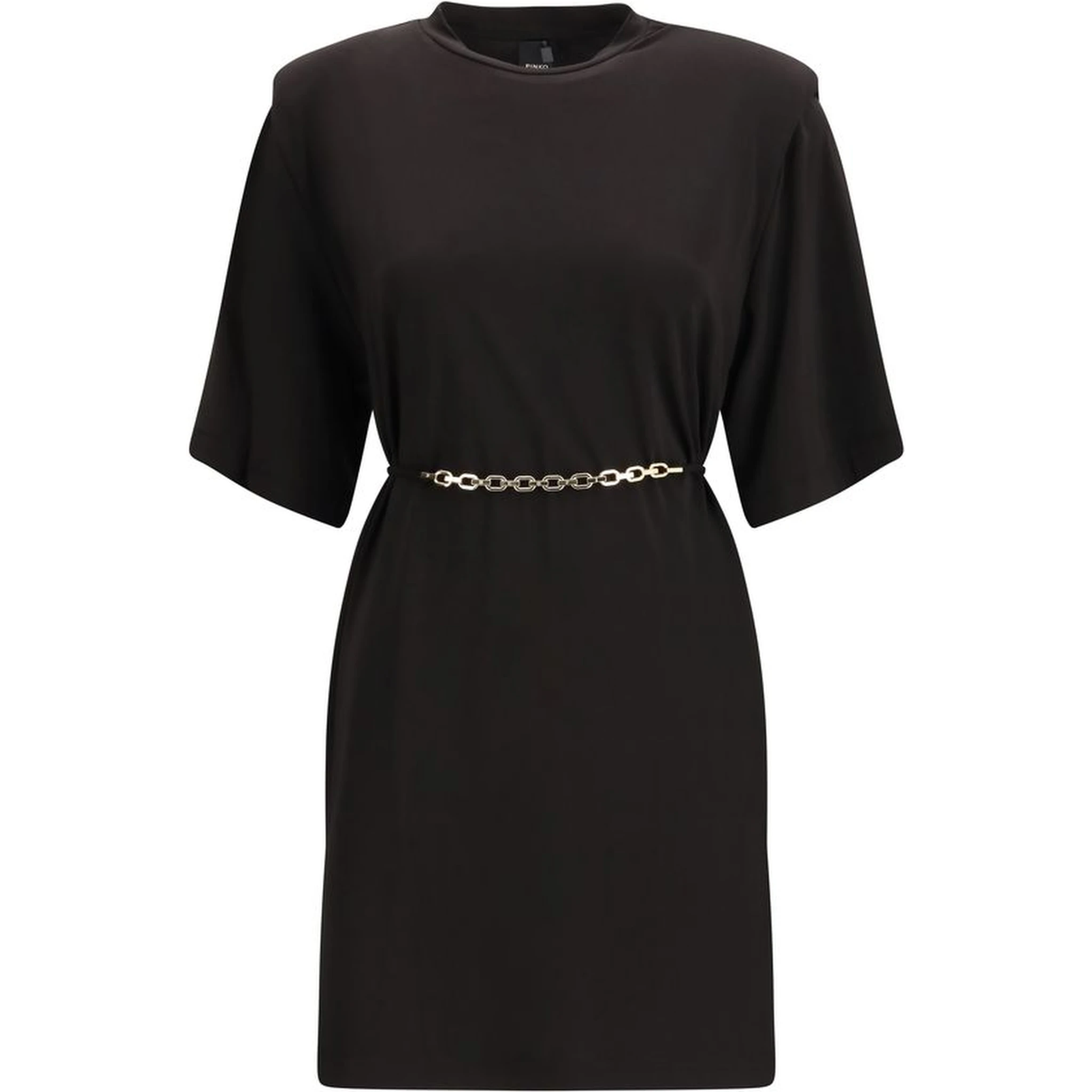 فستان كاجوال من الأسيتات الأسود