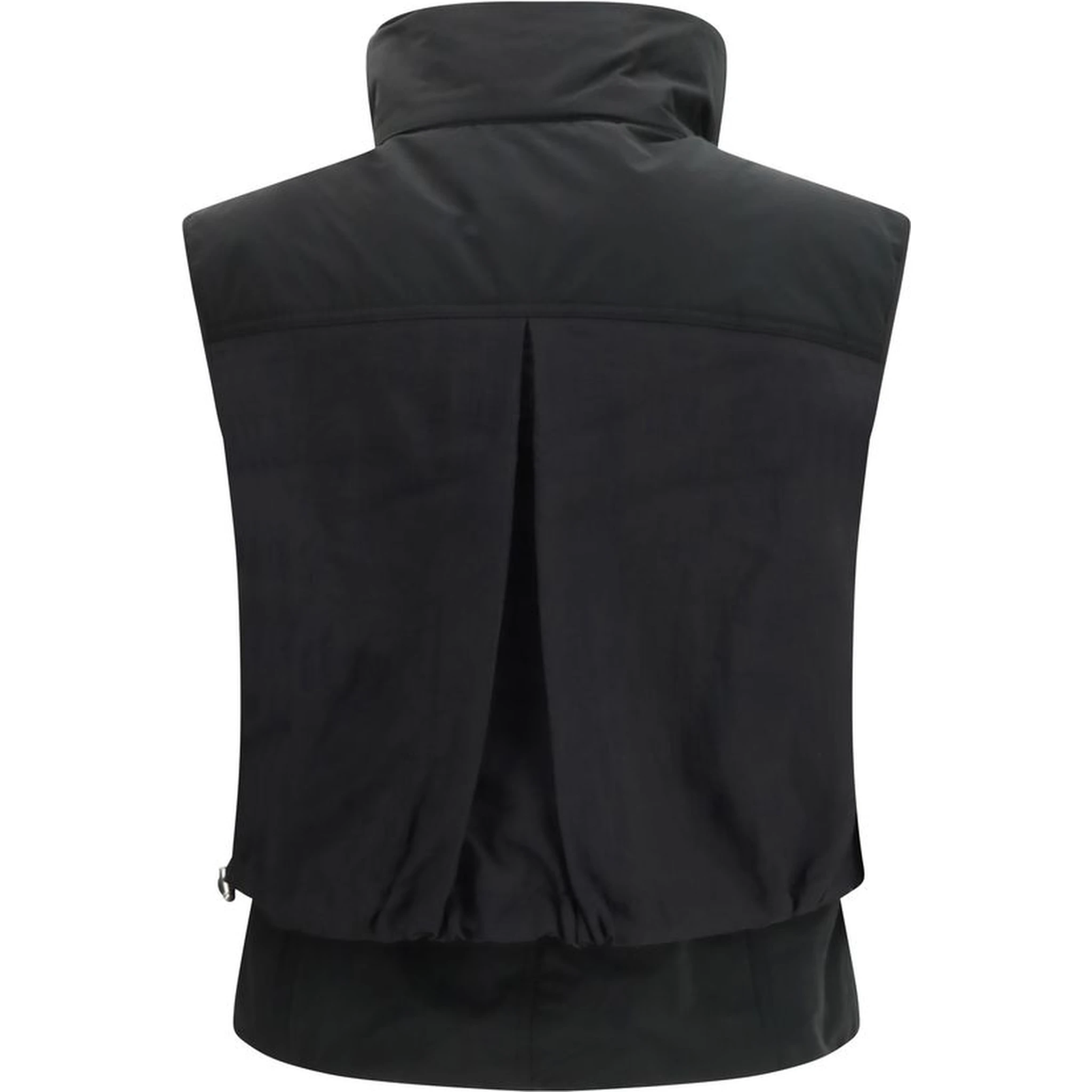 جاكيت أسود بدون أكمام من النايلون