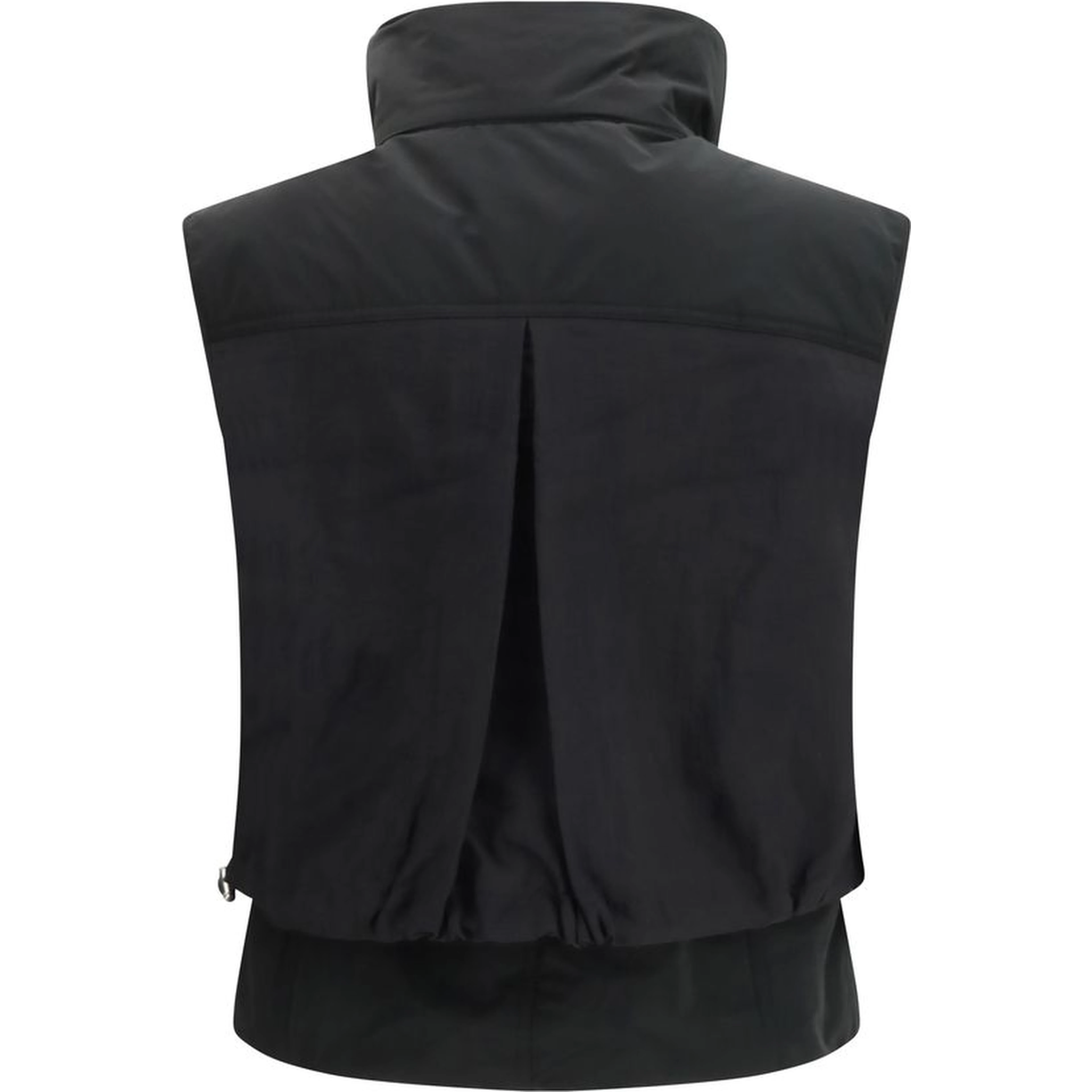 Black Nylon Sleveless Jacket
