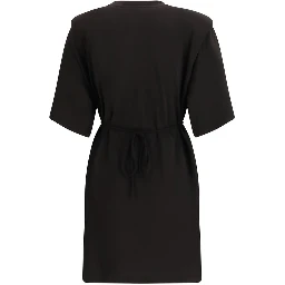 فستان كاجوال من الأسيتات الأسود