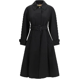 Black Cotton Trench Coat