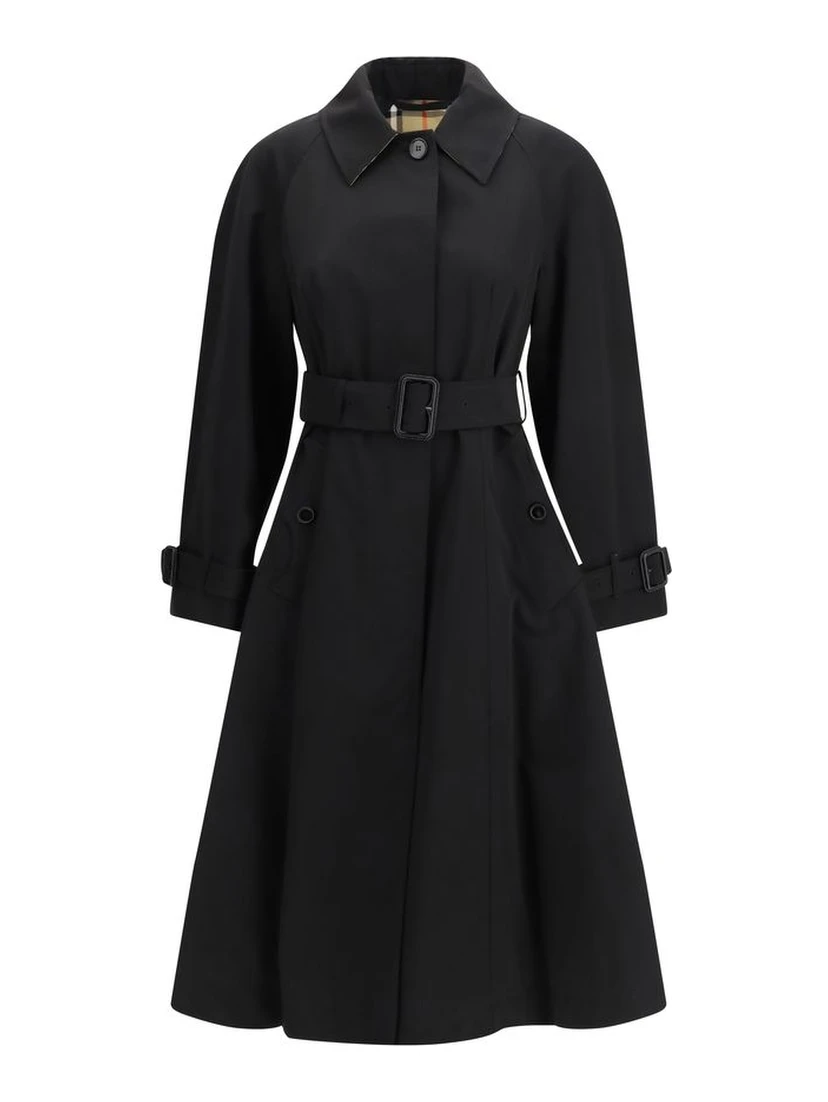 Black Cotton Trench Coat