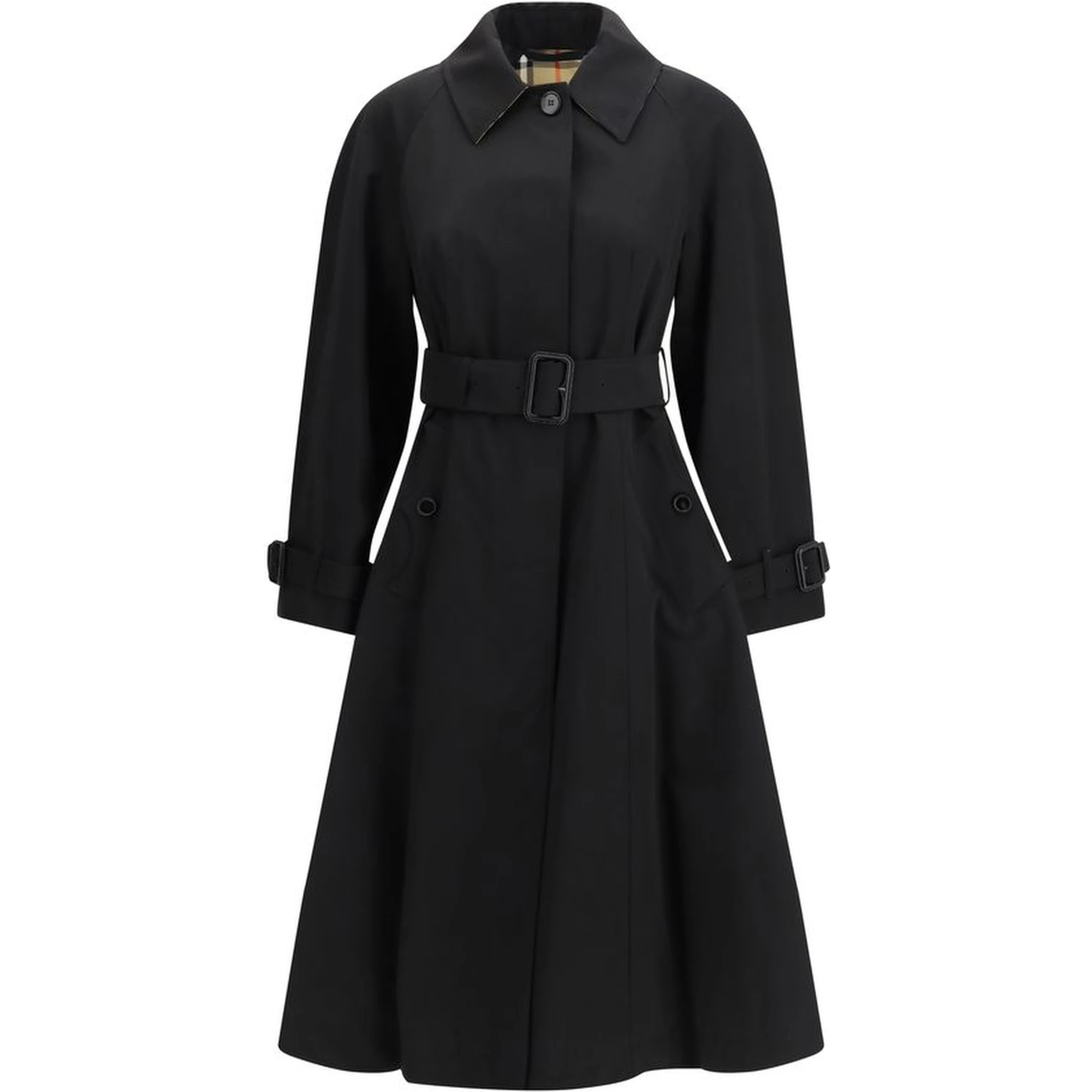 Black Cotton Trench Coat