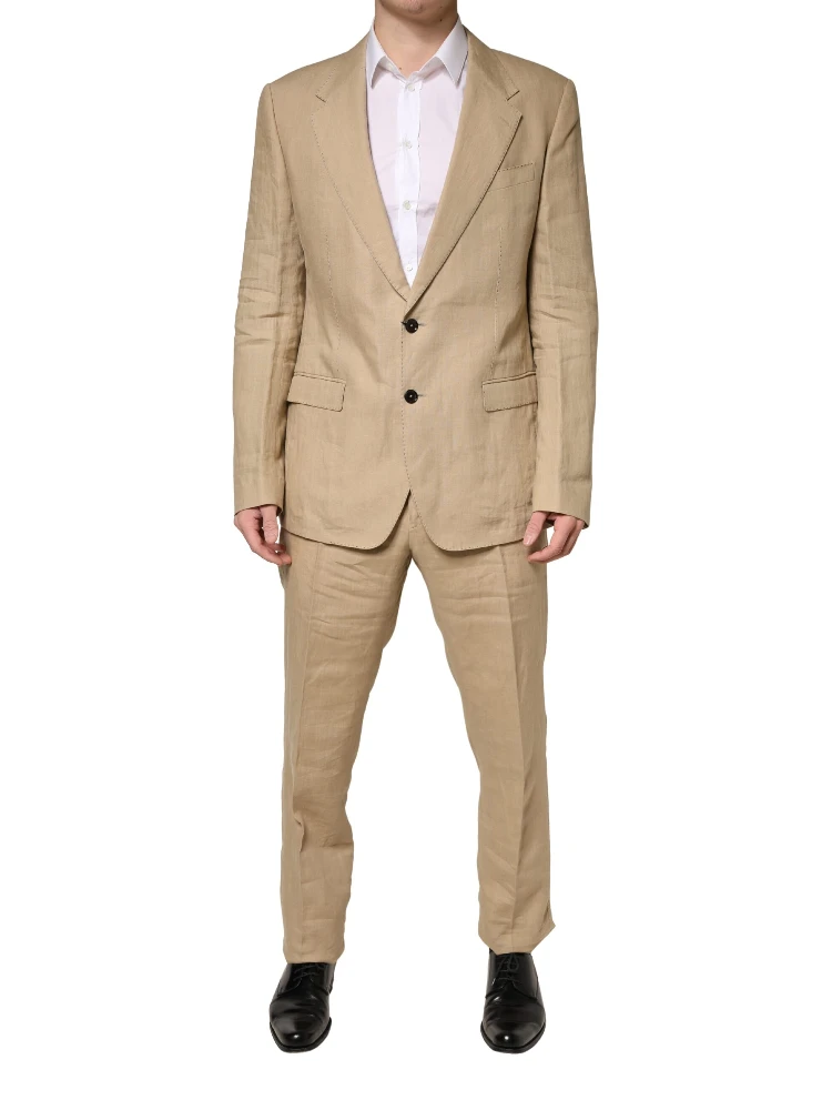 Beige TAORMINA Single Breasted Formal 2 Piece Suit alternative
