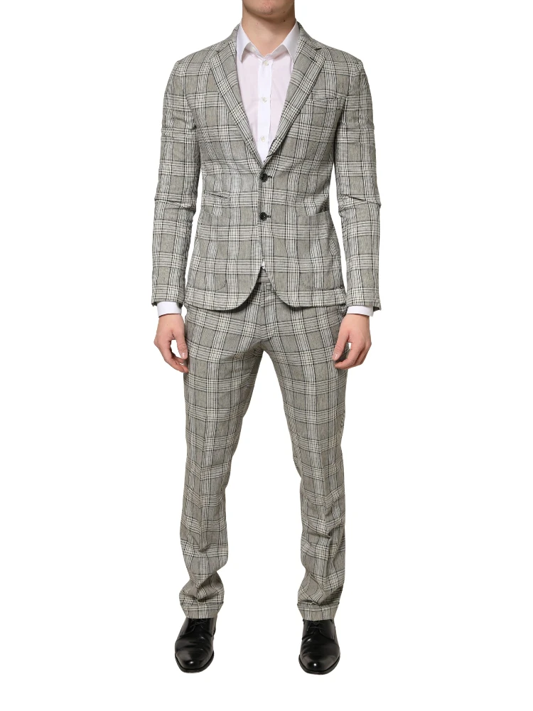 Gray Single Breasted Formal 2 Piece Suit