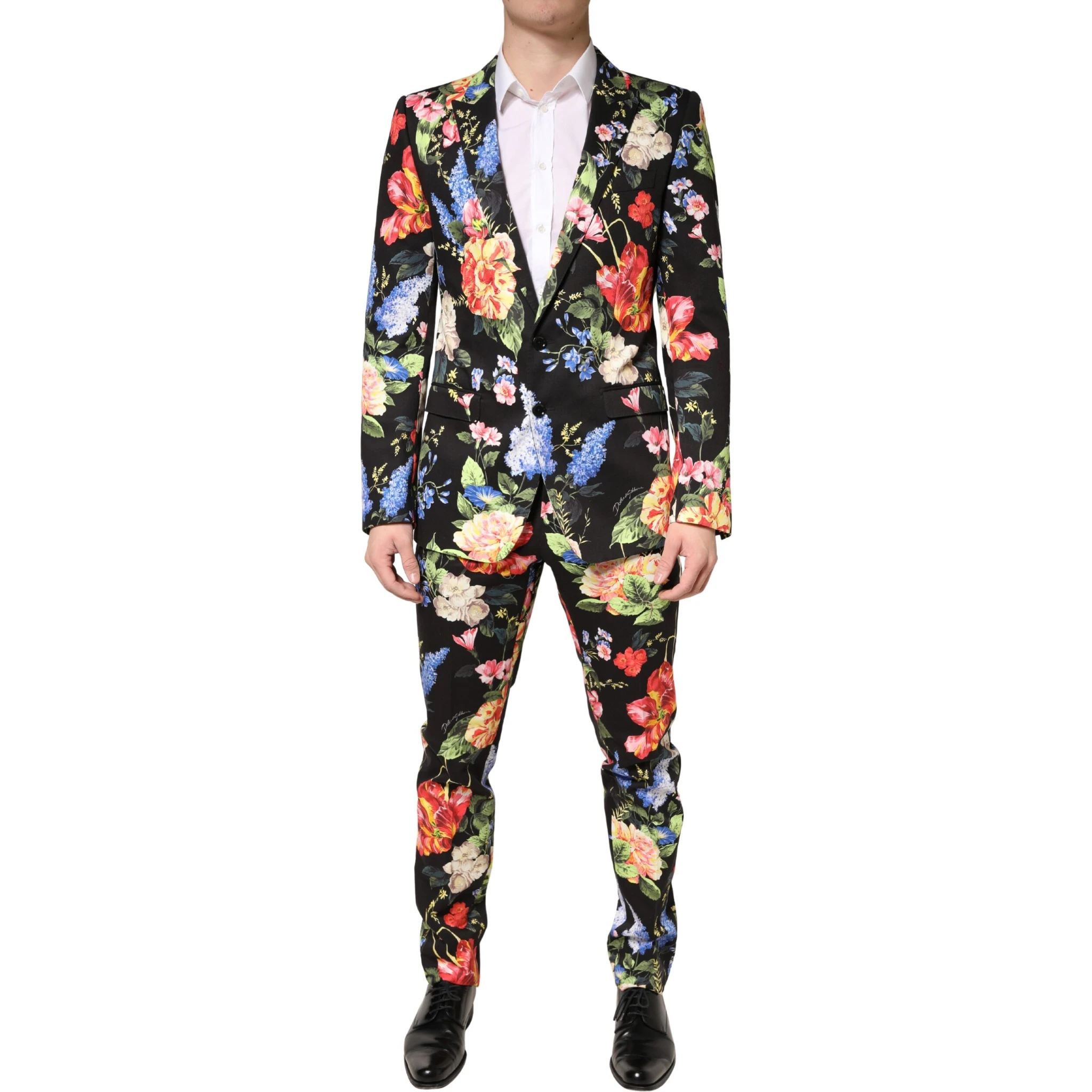 Black Floral Single Breasted MARTINI 2 Piece Suit
