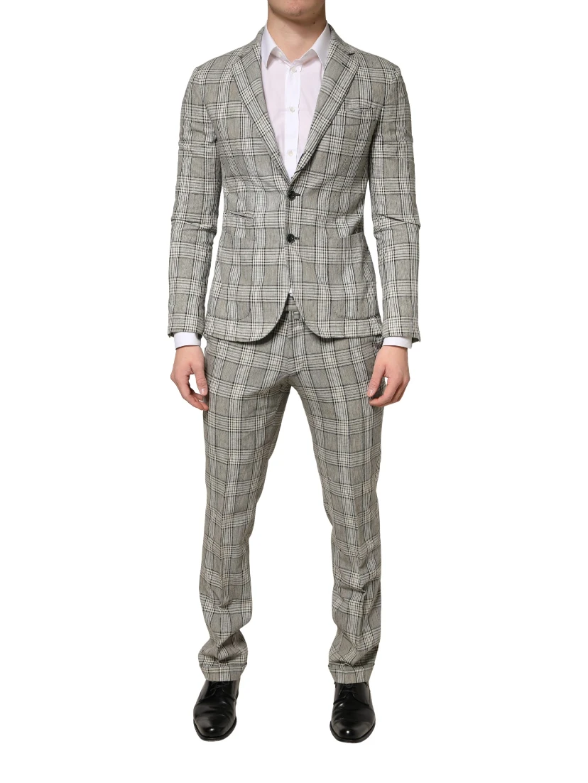 Gray Single Breasted Formal 2 Piece Suit