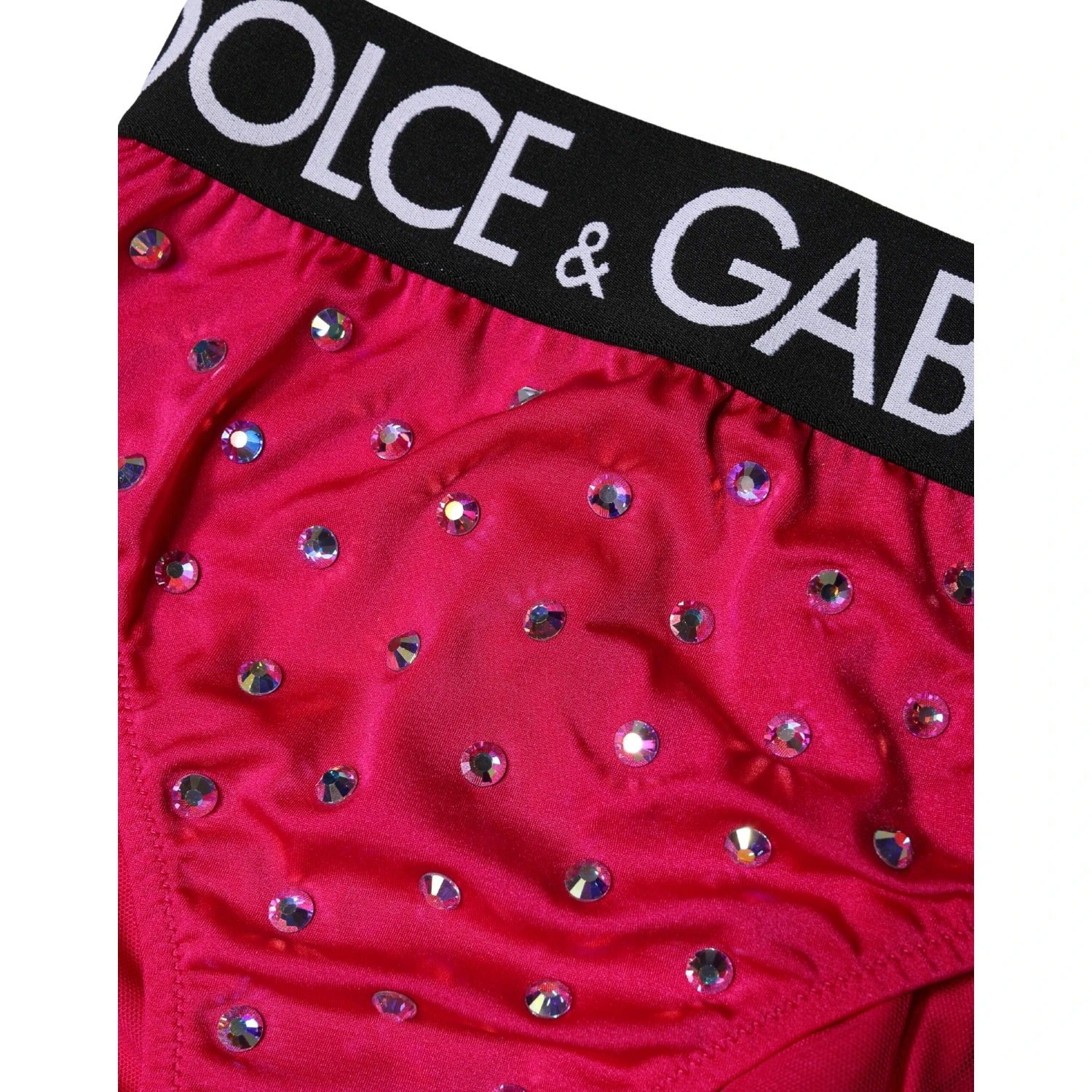 Pink Embellished High-Waist Brief Logo Underwear