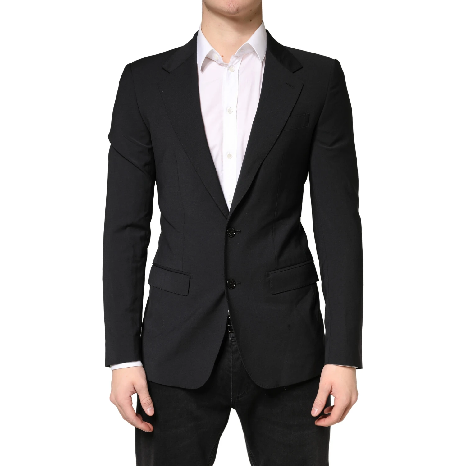 Black MARTINI Single Breasted Tuxedo Blazer