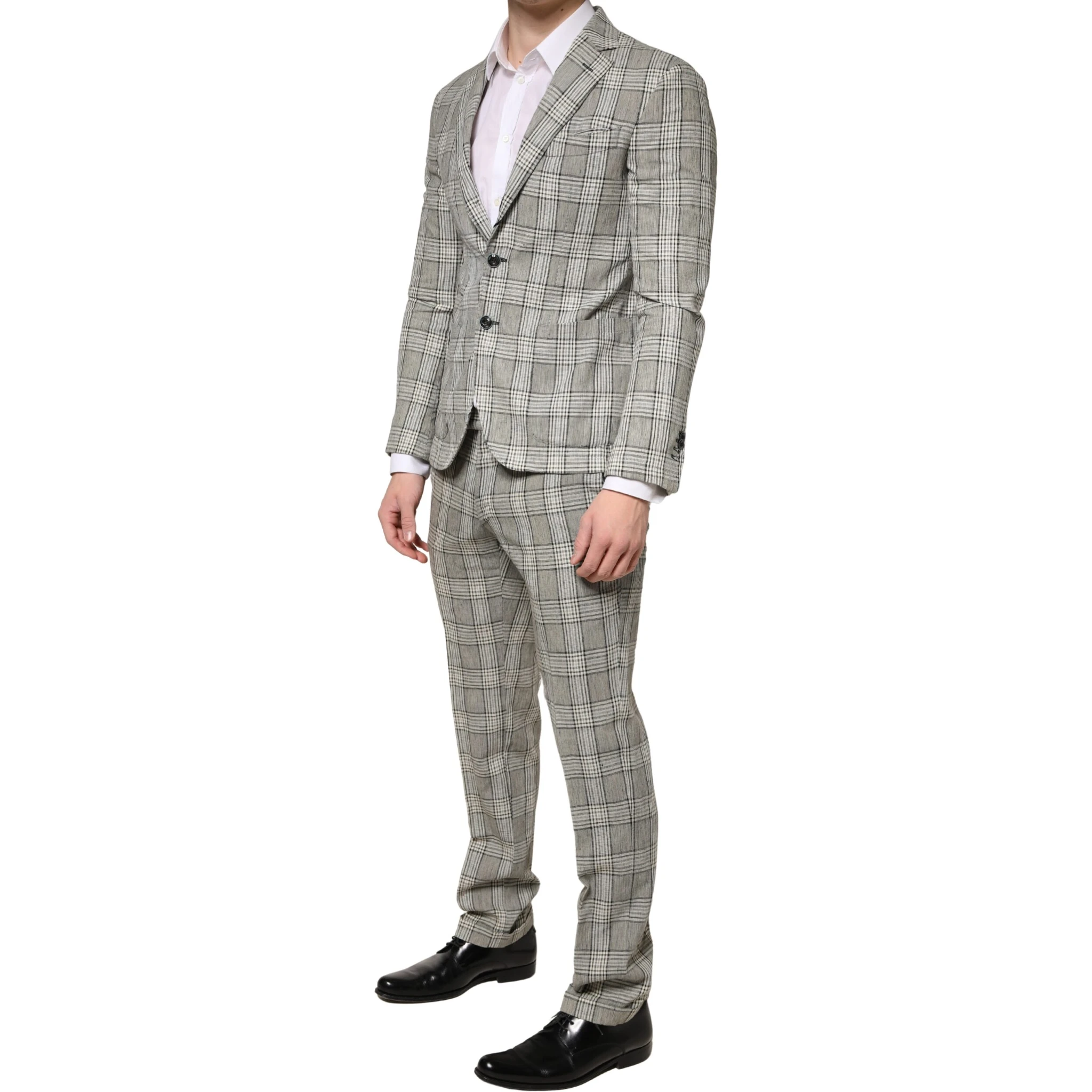 Gray Single Breasted Formal 2 Piece Suit