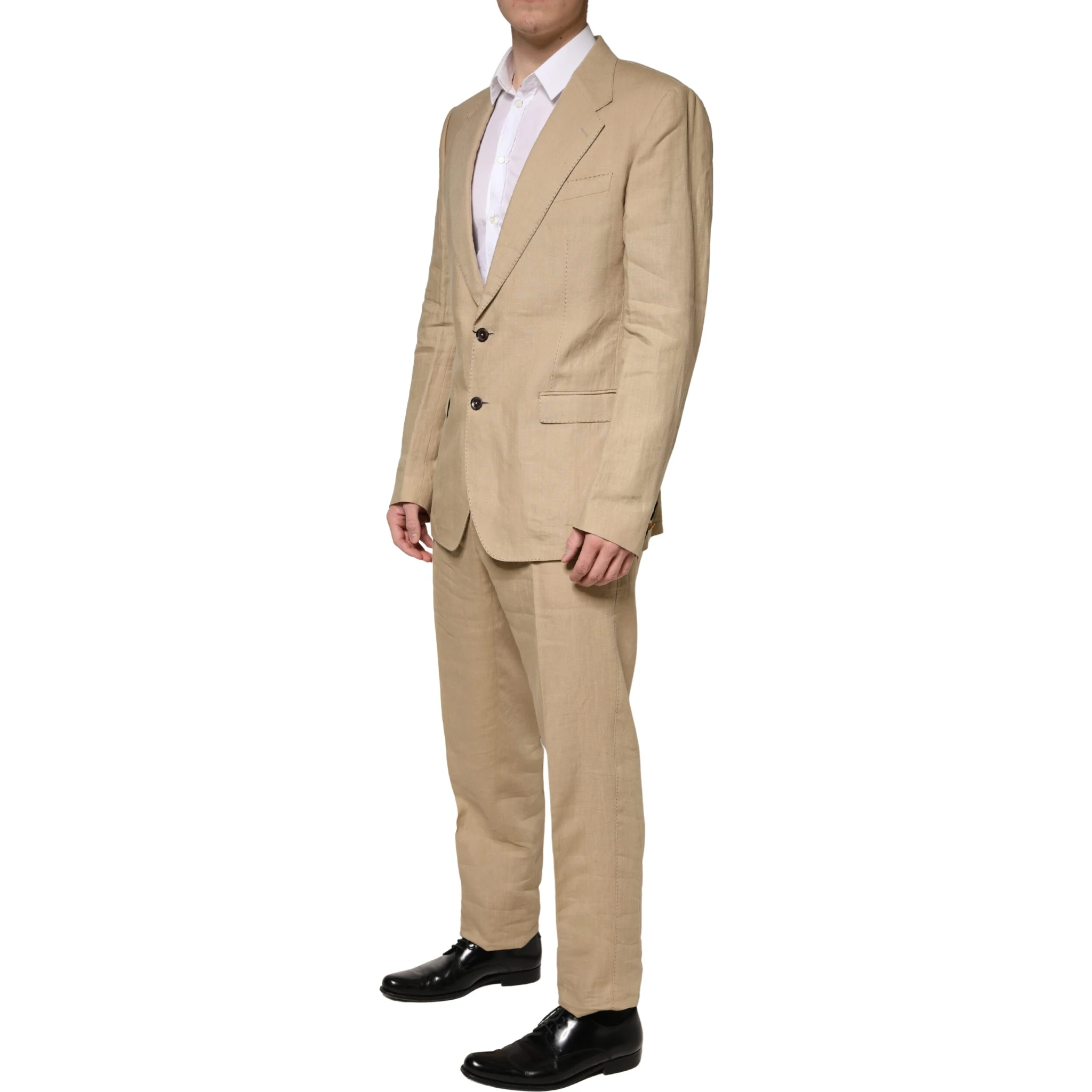 Beige TAORMINA Single Breasted Formal 2 Piece Suit