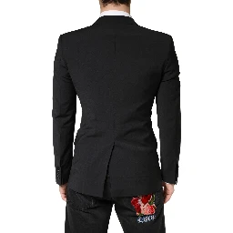 Black MARTINI Single Breasted Tuxedo Blazer