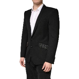 Black Embellished Single Breasted Blazer