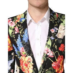 Black Floral Single Breasted MARTINI 2 Piece Suit