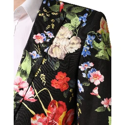 Black Floral Single Breasted MARTINI 2 Piece Suit