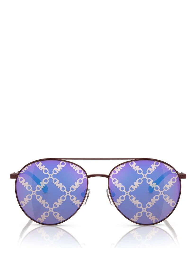 نظارات شمسية معدنية بنية اللون