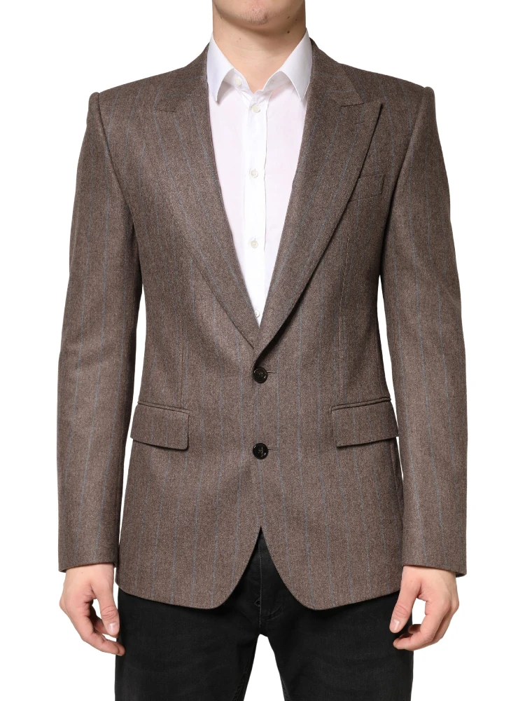 Brown Stripes Single Breasted Blazer alternative