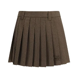 Brown Cotton Mini Skirt