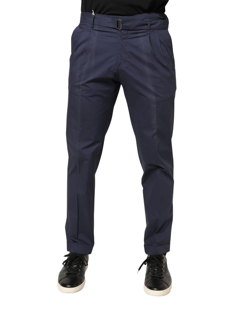 DarkBlue Wool Straight Formal Dress Trouser Pants