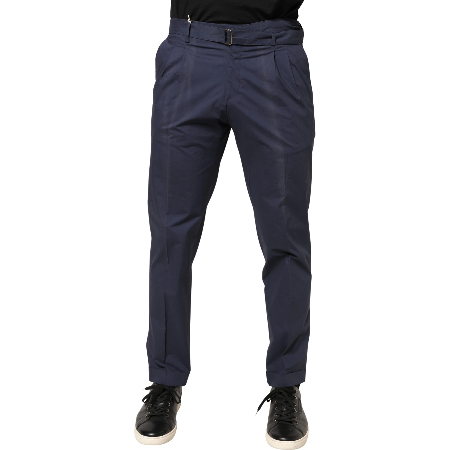 DarkBlue Wool Straight Formal Dress Trouser Pants