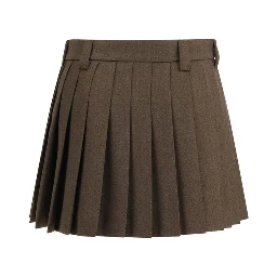 Brown Cotton Mini Skirt