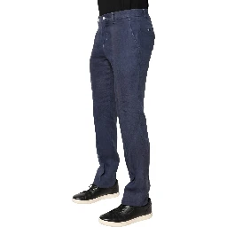 Navy Blue Skinny Chino Mid Waist Men Pants