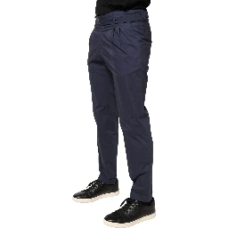 DarkBlue Wool Straight Formal Dress Trouser Pants
