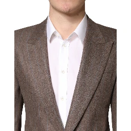 Brown Stripes Single Breasted Blazer
