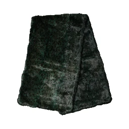 Black Green Stripe Fur Shawl Neck Wrap 180cm x49cm  Scarf