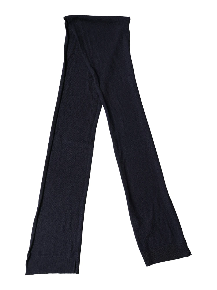 Black Wool Knitted Shawl Neck Wrap 200cm x 25cm  Scarf alternative