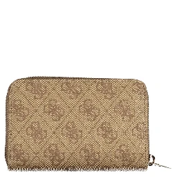 Beige Polyurethane Women Wallet