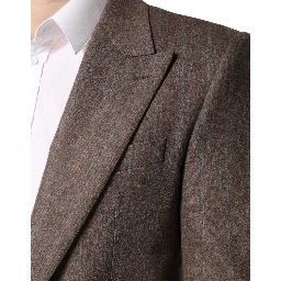 Brown Stripes Single Breasted Blazer