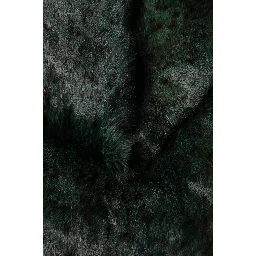 Black Green Stripe Fur Shawl Neck Wrap 180cm x49cm  Scarf