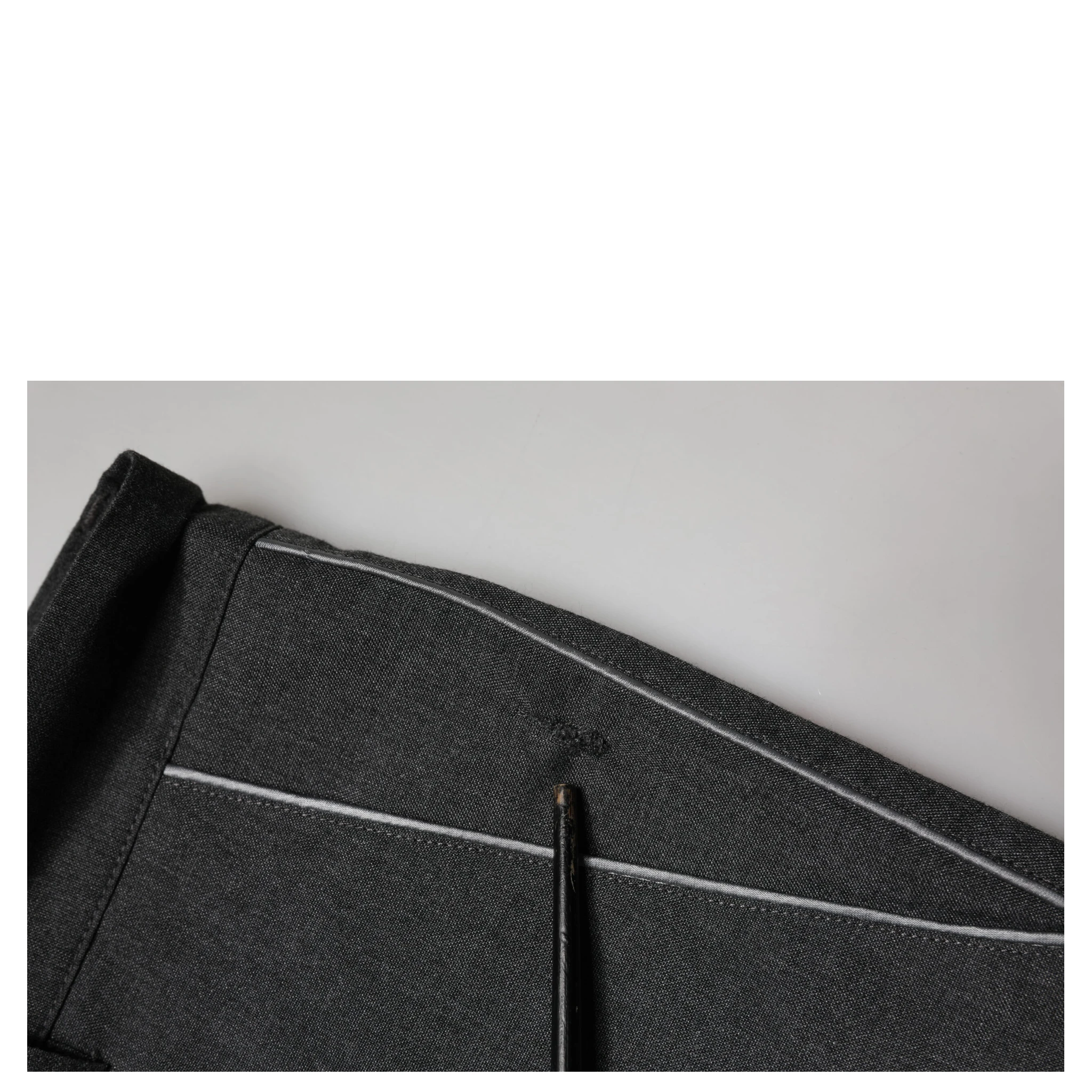 Gray Polyester Formal Dress Trouser Pants