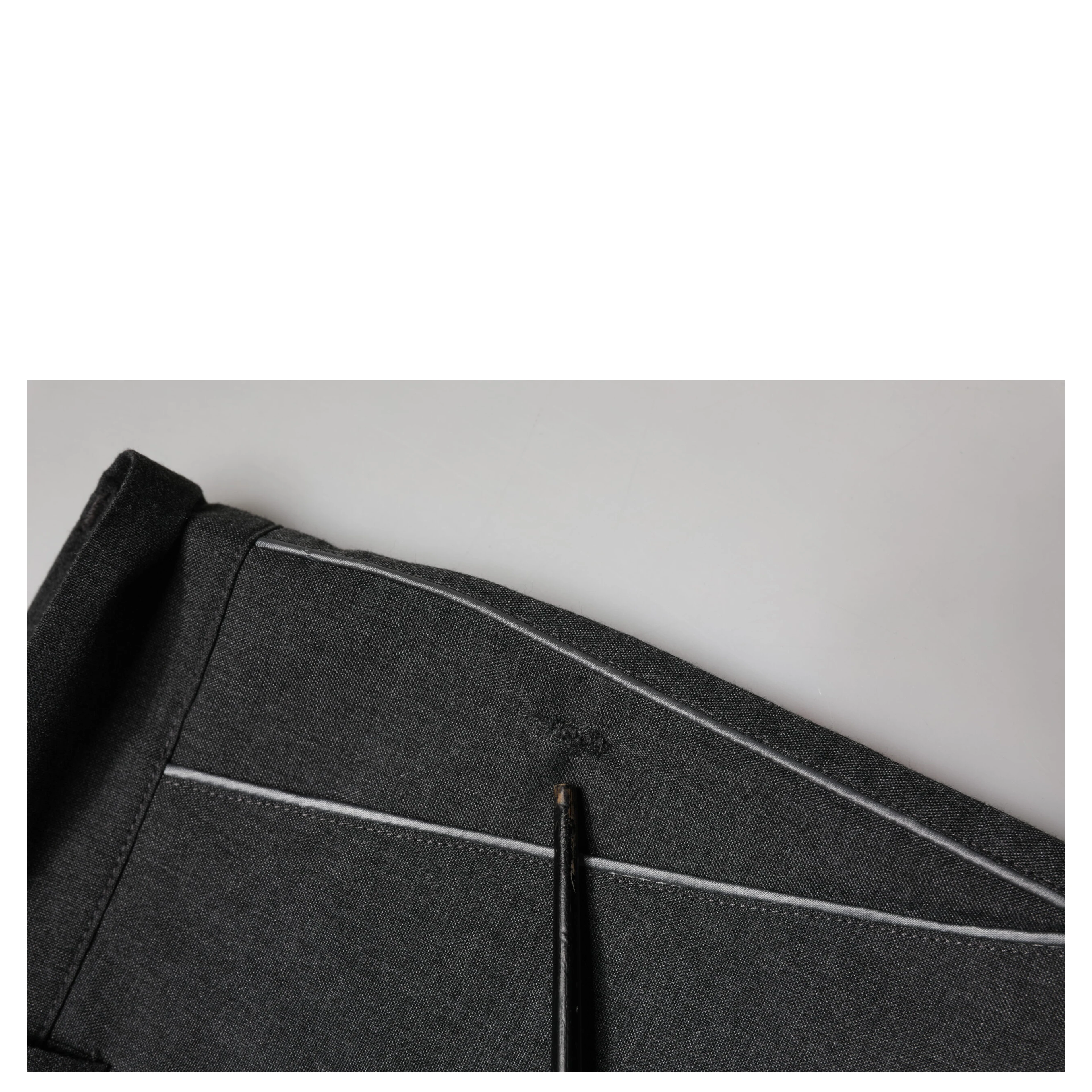 Gray Polyester Formal Dress Trouser Pants