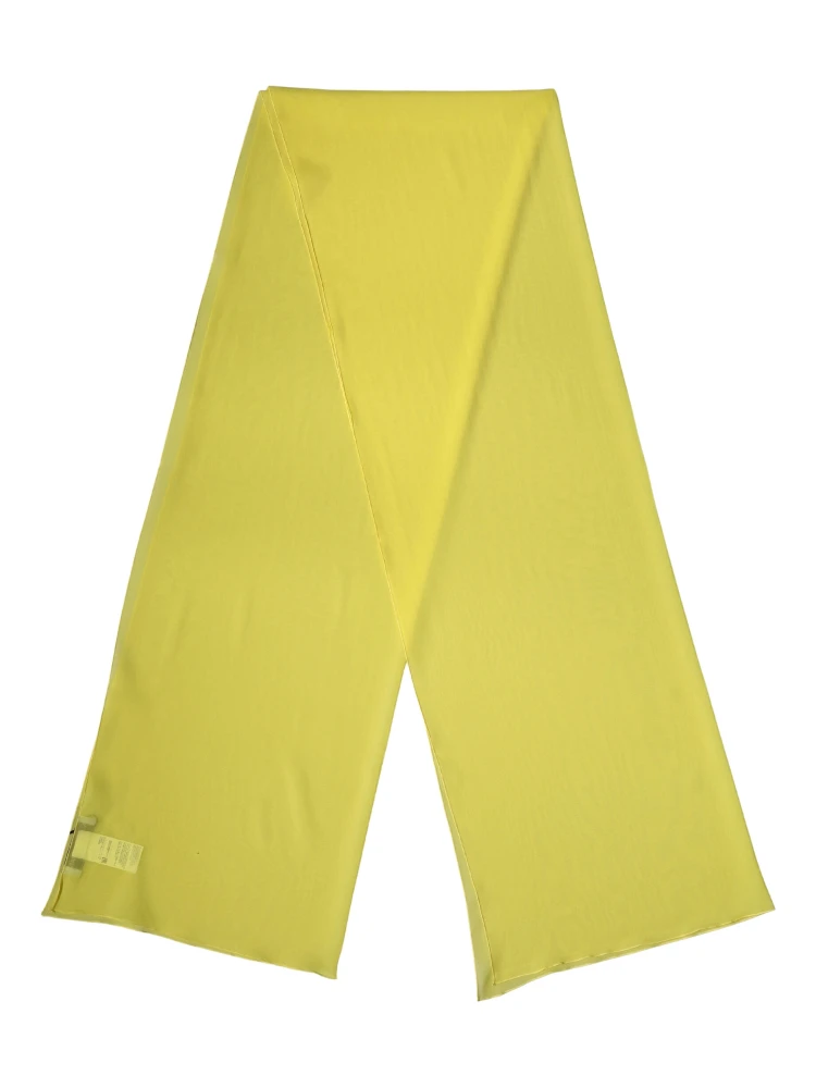 Yellow Silk Neck Wrap Shawl Stole 200cm x 64cm Scarf