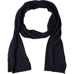 Black Wool Knitted Shawl Neck Wrap 200cm x 25cm  Scarf