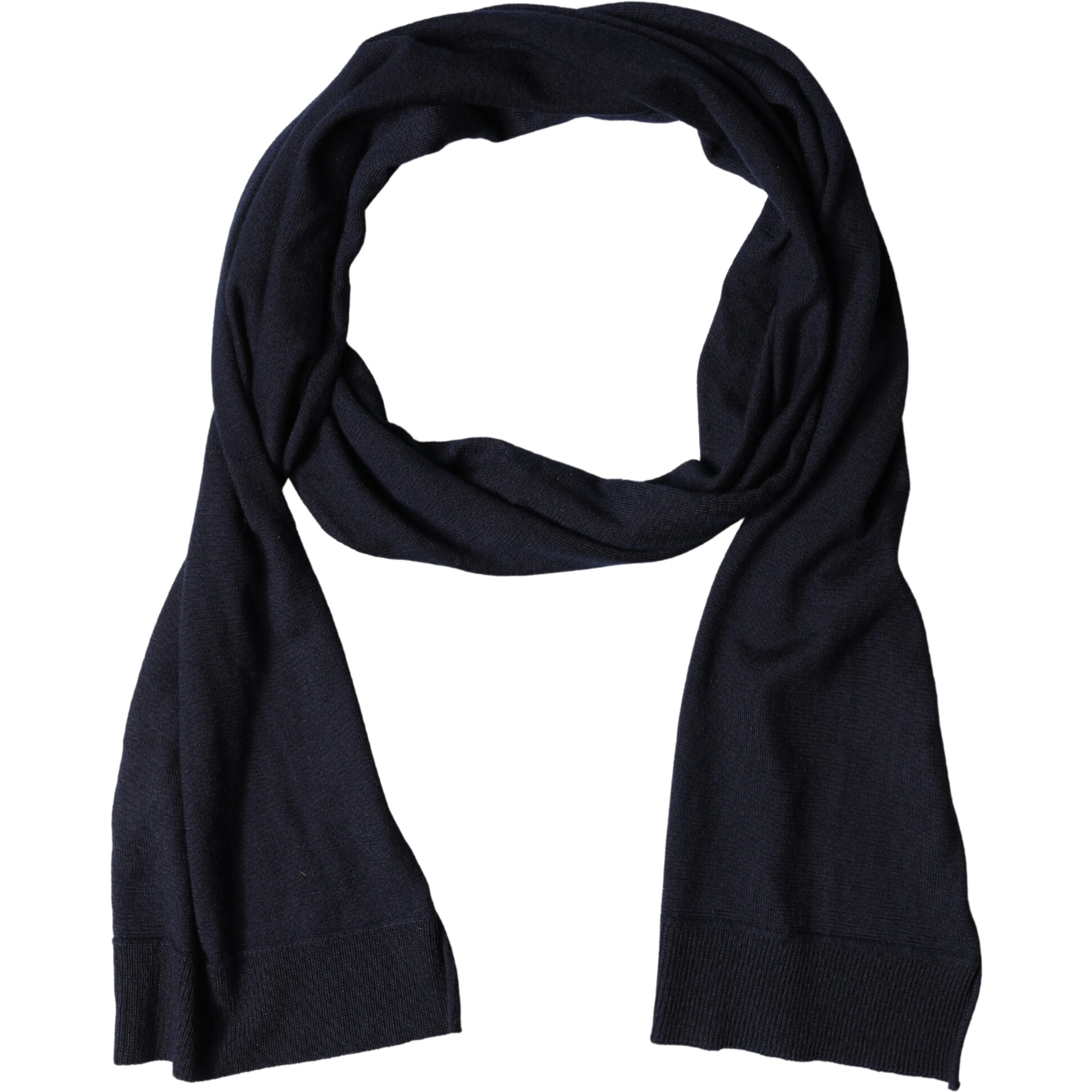Black Wool Knitted Shawl Neck Wrap 200cm x 25cm Scarf