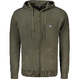 Green Polyamide Men Cardigan