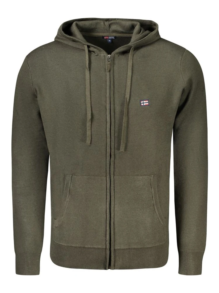 Green Polyamide Men Cardigan