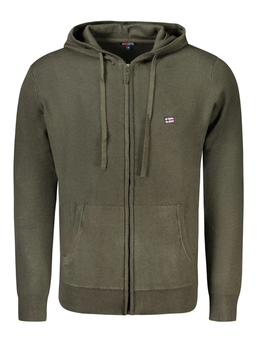 Green Polyamide Men Cardigan