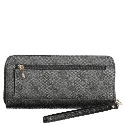Black Polyurethane Women's Wallet