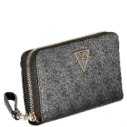 Black Polyurethane Women's Wallet