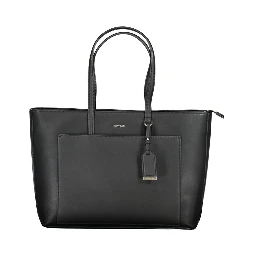 Black Polyester Women Handbag