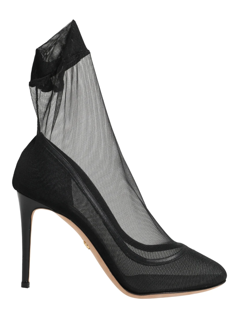 Black Nylon Stretch Mesh Sock Boots Shoes